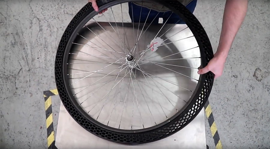 rueda para bicicleta sin aire impresa 3D