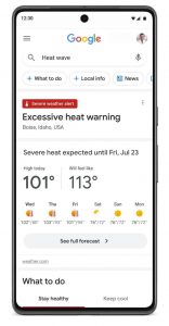 google calor extremo