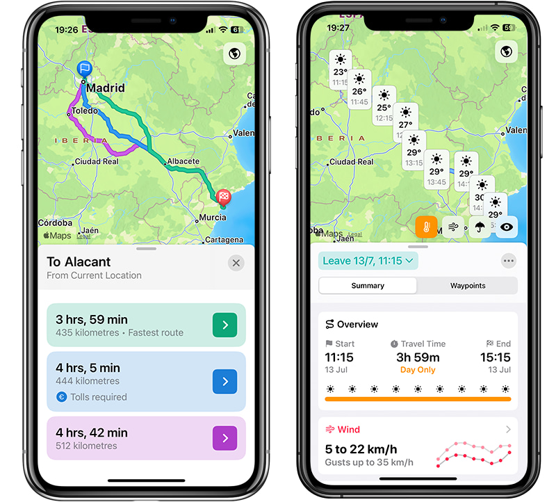 Wayther / Una app que combina las rutas en coche y la predicción meteorológica, ideal para planificar viajes